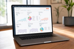 Laptop Displaying HubSpot Dashboards
